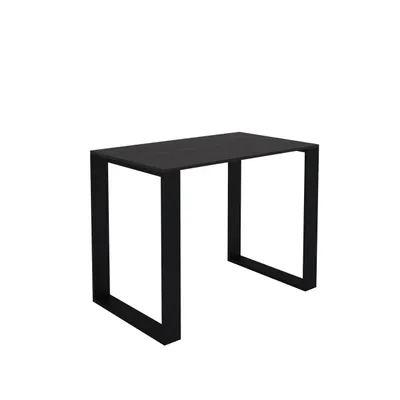 Image de AKKE Table LOFT wengé avec pieds noirs LxlxH : 80x60x75 cm