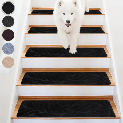 Image de Tapis antidérapants pour marches d'escalier, adhésifs, lot de 15, dimensions 65 x 20 cm, découpables, pour escaliers