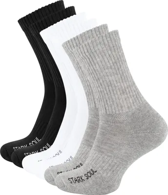 Produktbild von Stark Soul® Sportsocken 6 Paar, mit FROTTEESOHLE 35-38 schwarz/weiss/grau