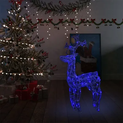 Productafbeelding van Living Store LED-Rentier kerstdecoratie, 90 LED's, 60x16x100 cm, acryl