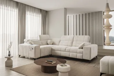 Produktbild von Eckcouch Wohnzimmer Sofa L-Form DAFNE II Links / Rechts zur Auswahl - Beige, Creme -  - IM Sofa