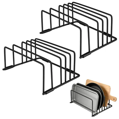 Image de Support en acier pour planche à découper - Lot de 2 avec 5 compartiments