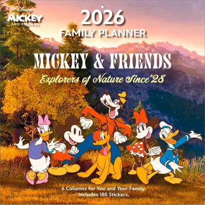 Produktbild von Pyramid - MICKEY & FRIENDS 2026 - Familienplaner 30×30 cm mit Mickey Mouse, Minnie, Donald & Goofy - Disney Wandkalender für Familienorganisation & Kinder