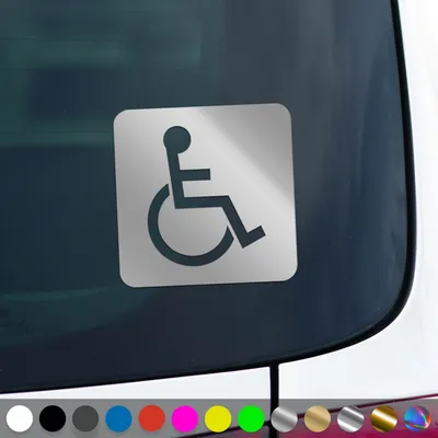 Produktbild von PantherPixel Rollstuhl Aufkleber Behindert Hinweis Rollstuhlfahrer Sticker Auto Geschenkidee Farbe Silber