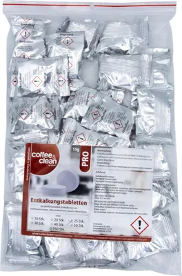 Produktbild von 25 Entkalkungstabletten Entkalker Tabs 15g für Kaffeevollautomaten Bosch Saeco
