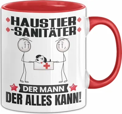 Produktbild von Haustiersanitäter Tasse Geschenk für Haustiersanitäter Der Mann Der Alles Kann Geschenkidee zum Geburtstag (Rot)