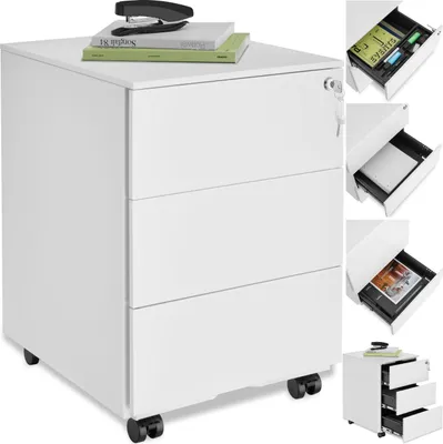 Produktbild von tectake® Aktenrollschrank Magna aus pulverbeschichtetem Stahl 39 x 45 x 55 cm