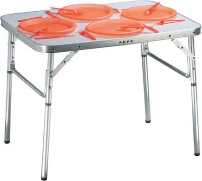 Obrázek produktu pro Stříbrný skládací kempingový stůl 75 x 55 cm, hliník