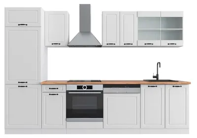Zdjęcie produktu dla Aneks kuchenny Vicco R-Line Biały dom wiejski/biały 300 cm , BP Dąb, Model 43006