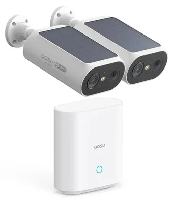 Obrázok produktu pre Bezdrôtový kamerový systém AOSU, rozlíšenie 3 MP, solárne napájanie, sada 2 ks, zástrčka Eu