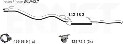Produktbild von ERNST 142120 Endschalldämpfer für VW GOLF III (1H1) Auspuff