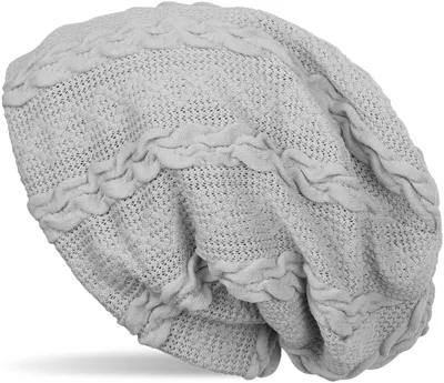 Produktbild von styleBREAKER warme Feinstrick Beanie Mütze mit Zopfmuster und Fleece Innenfutter, Slouch Longbeanie, Uni 04024131
