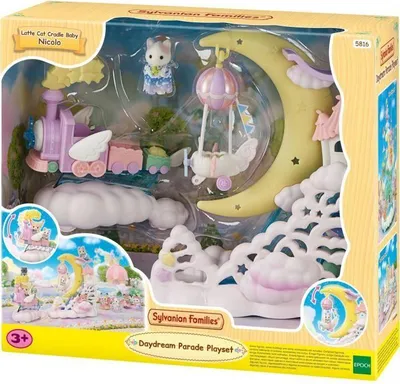 Immagine prodotto di Sylvanian Families Gattino Latte con trenino e luna, giocattolo per bambini dai 3 anni in su
