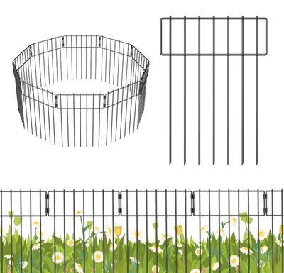 Productafbeelding van Tuinhek Dierenafweer - 30,5 x 42,4 cm - 10 panelen - Metaal - Gepoedercoat