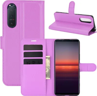 Produktbild von Schutzhülle für Sony Xperia 5 II Case Handy Hülle Cover Case Schutztasche Wallet Neu, Farbe:Violett