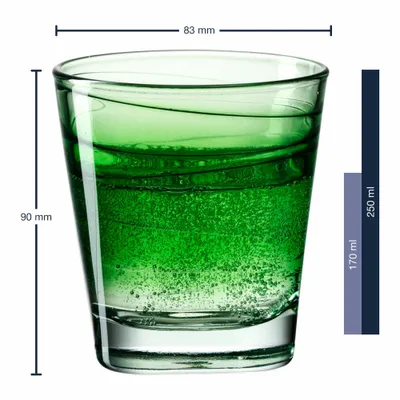 Produktbild von Leonardo Trinkglas Vario Struttura, Becher, Wasserglas, Kalk-Natron Glas, grün, 250 ml, 026840