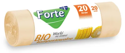 Zdjęcie produktu dla Forte+ Worki na śmieci BIOkompostowalne 20L 20 szt.