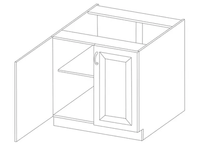 Image de Armoire inférieure à deux portes LAJLA – largeur 80 cm, blanc