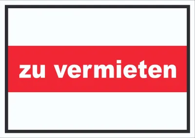 Produktbild von zu vermieten Schild mit Text Verkaufsschild A6 (105x148mm)