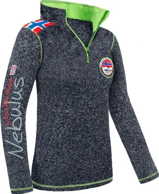 Produktbild von Nebulus Fleecepullover FLAGSTER Damen, warmer Fleecepullover, Pulli aus Fleece mit Half Zip Reißverschluss, P5954 - Damen, navy meliert, XL/42