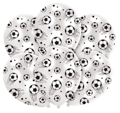 Produktbild von amscan 6 Latexballons Globaldruck Fußball 27,5 cm/11''