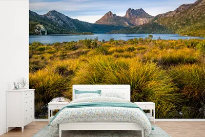 Produktbild von MuchoWow® Fototapete für Wohnzimmer oder Schlafzimmer Wandtapete Vinyl Motivtapete Cradle Mountain im Tasmanien-Nationalpark - 360x240 cm - Vinyl-Tapete