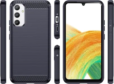 Image de Etui Carbon Case pour Samsung Galaxy A54 5G Etui Carbon Silicone Flexible Bleu
