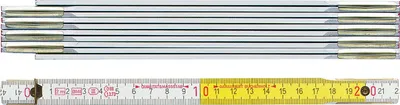 Image de BMI mètre pliant en bois 2m blanc / jaune - 982980200