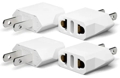 Productafbeelding van Famanu reisadapter, 4 stuks - van EU naar US, wit