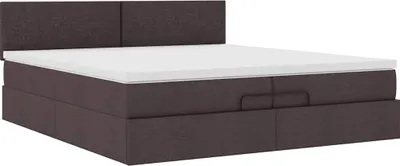 Produktbild von Ottoman-Bett mit Matratze Dunkelbraun 200x200 cm Stoff