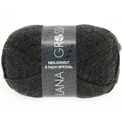 Immagine prodotto di Lana Grossa MEILENWEIT 150 g UNI 6 veli, la scelta perfetta per calze calde e resistenti 390 m Colore 8853 - Antracite