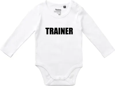 Produktbild von Huuraa Baby Body Trainer Training 80 White  Baumwolle Fairtrade Langarmbody Geschenkidee