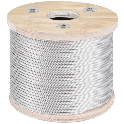 Produktbild von Edelstahlkabel 304 - 4,8 mm - 7 x 19 Stahldrahtseil - 76 m - Drahtseil aus Stahl - für Geländer, Terrassendielen, DIY-Balustraden