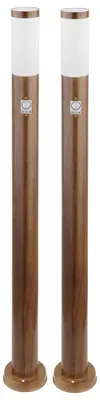 Produktbild von 2x Stehleuchte, Bewegungsmelder, IP44, Holzoptik, H 110cm