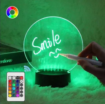 Produktbild von Multifarben LED Schreibtischlampe - Nachtschreibtisch - RGB - Uitklapbaar - Inkl. Fernbedienung & Stift - Whiteboard