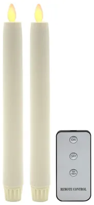 Productafbeelding van Set van 2 LED Staafkaarsen, 24 cm, Met Timer en Afstandsbediening