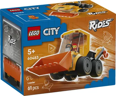 Productafbeelding van LEGO City Coole Voertuigen - Radlader/graafmachine speelgoed - Set met bouwvoertuigen en een minifiguur van een jonge bouwvakker - Cadeau voor feestjes - Klein verzamelbaar cadeautje voor jongens vanaf 5 jaar - 60483
