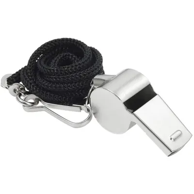 Produktbild von Premium Trillerpfeife Pfeife Edelstahl Schiedsrichter Pfeife für Kinder, Lehrer und Schiedsrichter - Praktische Signalpfeife inklusive Halsband