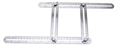Produktbild von Winkelmesser aus Edelstahl mit Mehrwinkel-Lineal und Schablone