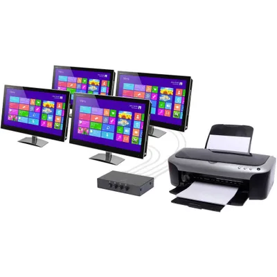 Productafbeelding van Renkforce USB 2.0-switch met 4 poorten, zwart