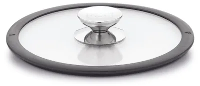 Glasdeckel mit Silikonrand 24 cm, schwarz, spülmaschinengeeignet