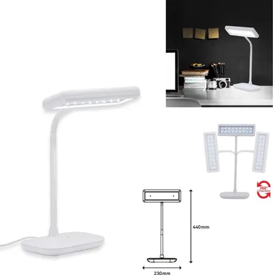 Immagine prodotto di Lampada da scrivania a LED luce diurna orientabile e inclinabile 8,5W 6500K bianca Briloner
