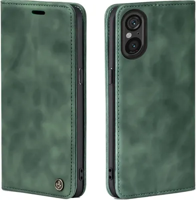 Produktbild von Handy Hülle für Sony Xperia 5 V Klapphülle Bookcase Flip Cover Handy Tasche Etui Farbe: Grün