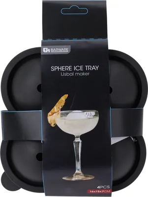 Produktbild von Form für vier große Eiskugeln, 8 cm, schwarzer Thermoplast