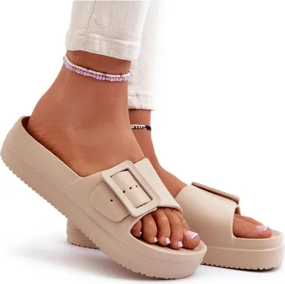 Produktbild von Damen Schaumstoff-Plateau-Sandalen mit Schnalle Big Star NN274A666 Beige 39