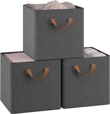 Produktbild von WOLTU Faltbare Aufbewahrungsboxen 3 Stück, ohne Deckel Metallrahmen, Mehrzweck : Grau 25L(29,5x29,5x28,5 cm) Farbe: Grau Größe: 25L(29,5x29,5x28,5 cm)