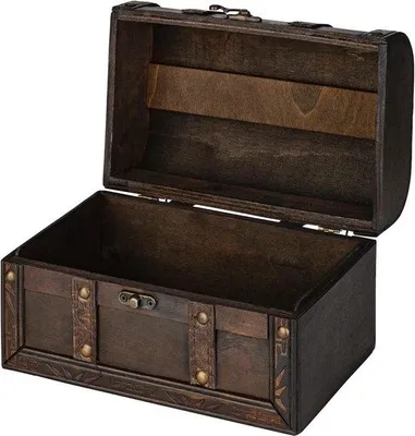 Produktbild von Famanu Schatzkiste aus Holz 22 x 14 x 14 cm - Geschenkkiste - Piratenkiste
