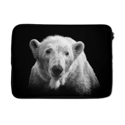 Produktbild von MuchoWow® Laptop Hülle 14 ZollEisbär - Tier - Schwarz - Weiß Laptoptasche - Laptoptasche - Stoßsicher - Schutzhaube