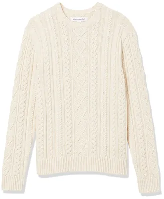 Produktbild von A. Essentials Herren Lange Ärmel Wollpullover, Gebrochenes Weiß, S