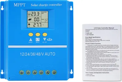 Produktbild von MPPT Solar-Laderegler 12V-48V mit LCD Display, automatische Spannungsdiagnose, bis 100A Ladestrom, 3-Phasen-Lademodus, Aluminiumgehäuse